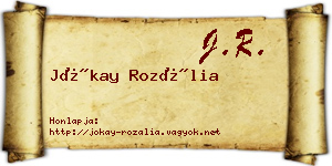 Jókay Rozália névjegykártya